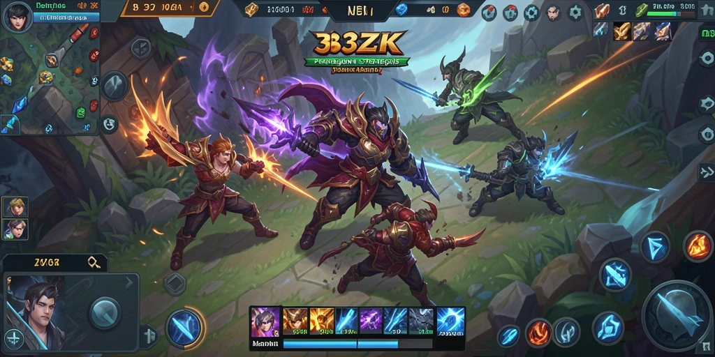 Gameplay seru dalam pertarungan MOBA 33ZK.