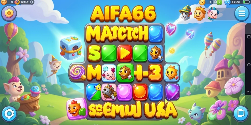 Tangkapan layar AIFA66 menampilkan aksi seru dalam game Match-3.
