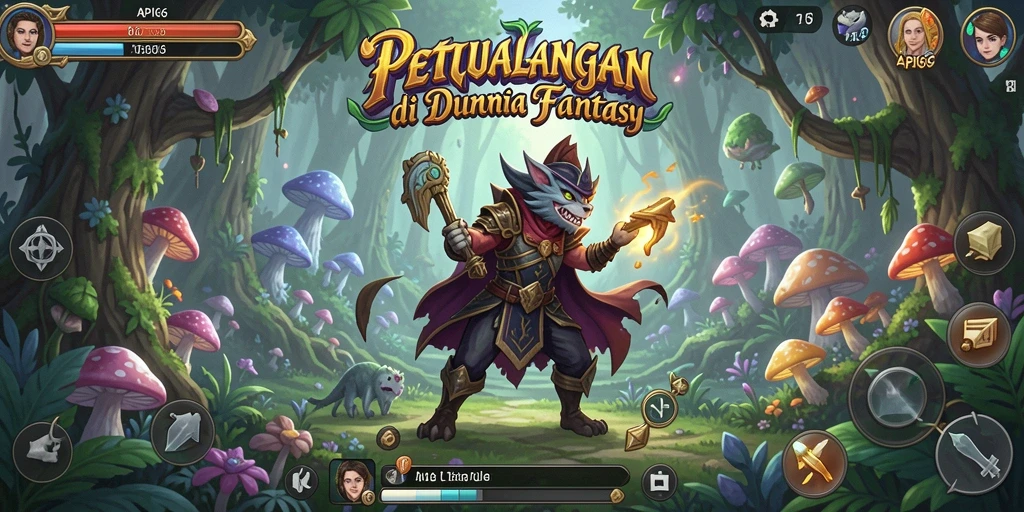 Menggambarkan petualangan epik di dunia fantasi yang menantang.