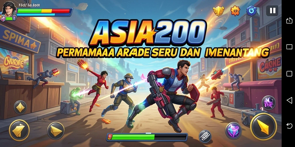Screenshot ASIA200 menampilkan gameplay arcade yang seru dan penuh tantangan.