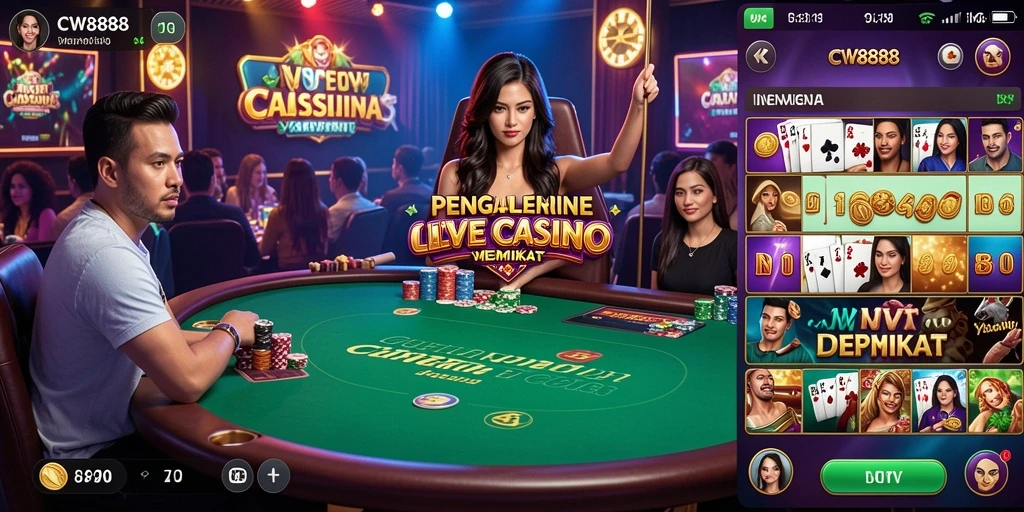 Tampilan gameplay Live Casino yang menegangkan di CW8888.