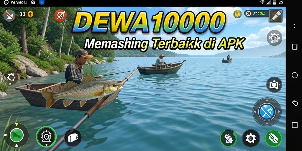 Tampilan gameplay DEWA1000 dengan aksi memancing yang seru.