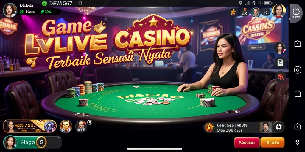 Tampilan gameplay Live Casino yang mendebarkan di DEWI567.
