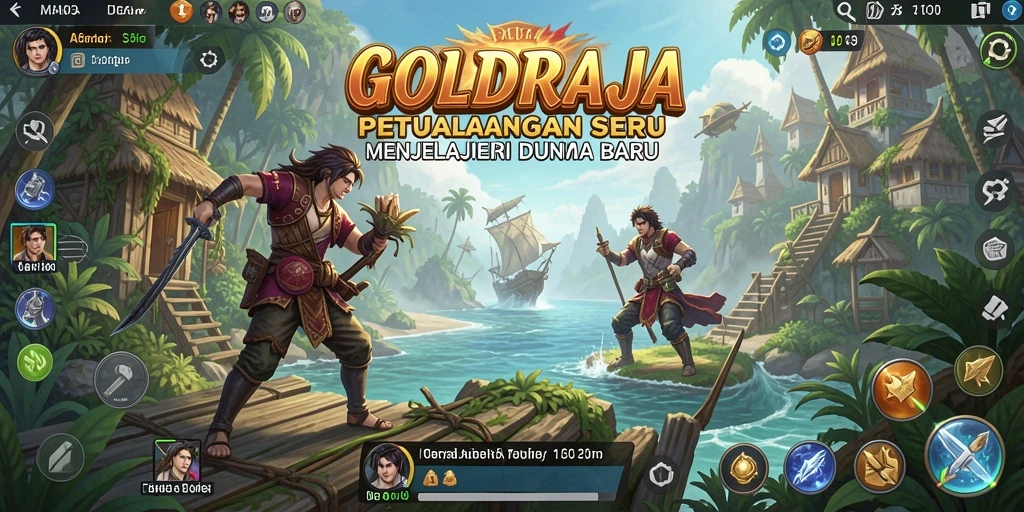 Screenshot gameplay <strong>GOLDRAJA</strong> yang menampilkan aksi petualangan mendebarkan.