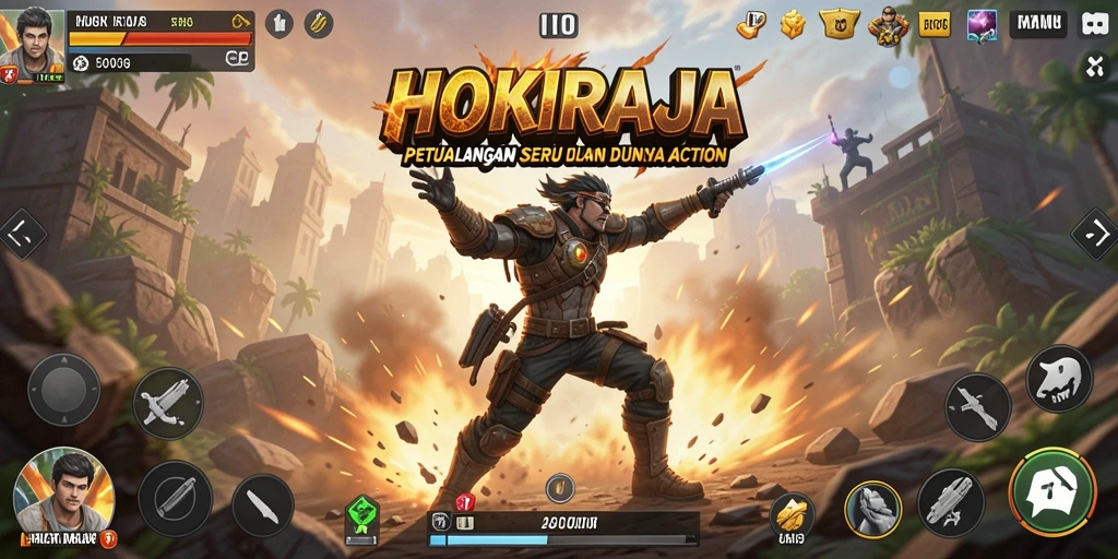 Gameplay HOKIRAJA yang menarik dengan aksi seru.