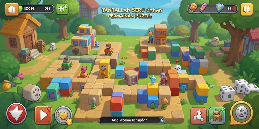 Screenshot utama ID098 menampilkan gameplay Puzzle yang menantang.