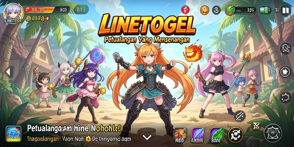 Tampilan gameplay seru di LINETOGEL dengan karakter anime menarik.
