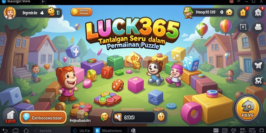 Screenshot gameplay LUCK365 menampilkan level teka-teki yang penuh warna.