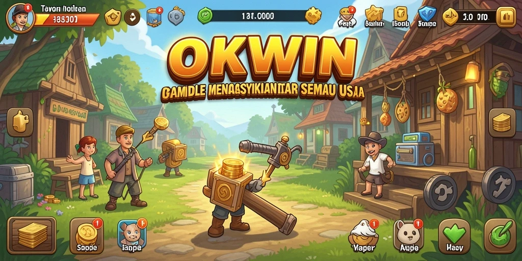 Tampilan gameplay OKWIN dengan fitur Idle yang menarik dan grafis menawan.