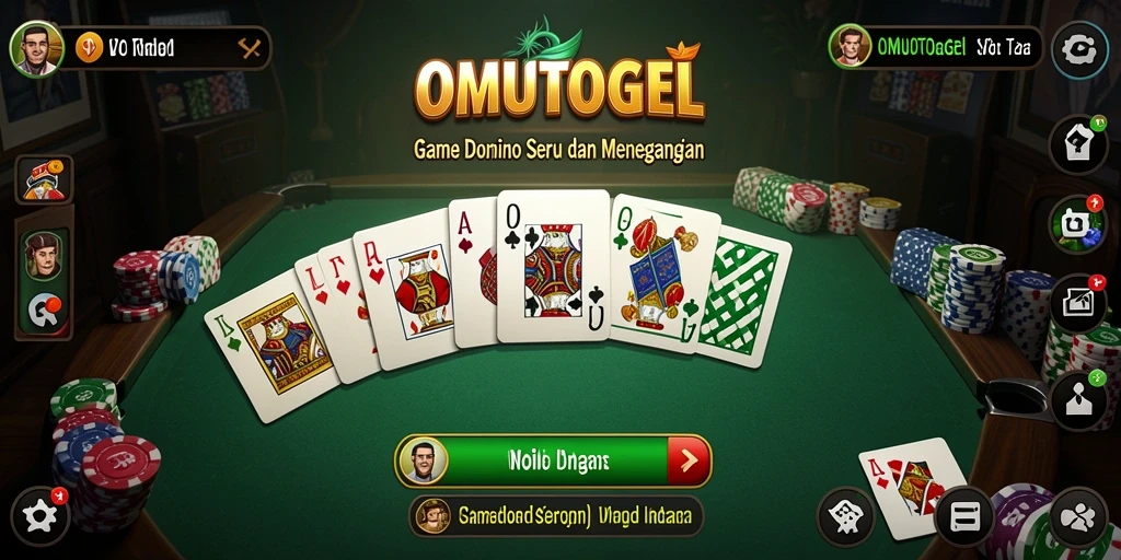 Screenshot gameplay OMUTOGEL menampilkan momen seru bermain Domino.
