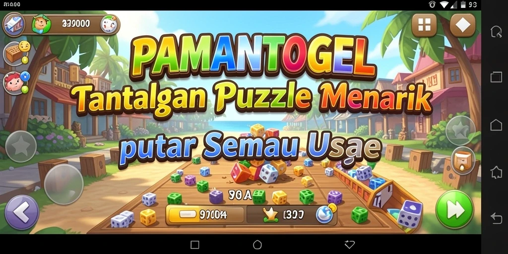 Tampilan gameplay PAMANTOGEL yang penuh warna dan menantang.