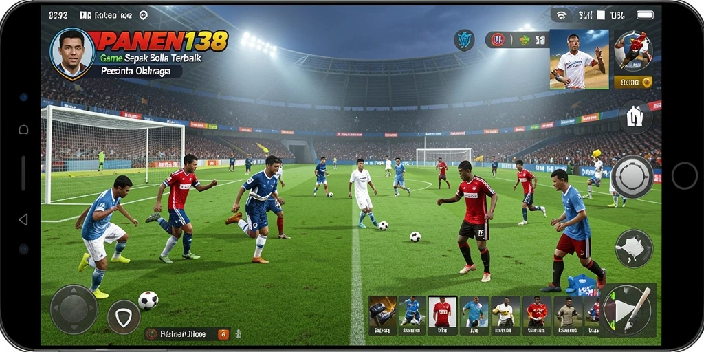 Tampilan gameplay seru dari PANEN138 dengan aksi sepak bola yang mendebarkan.