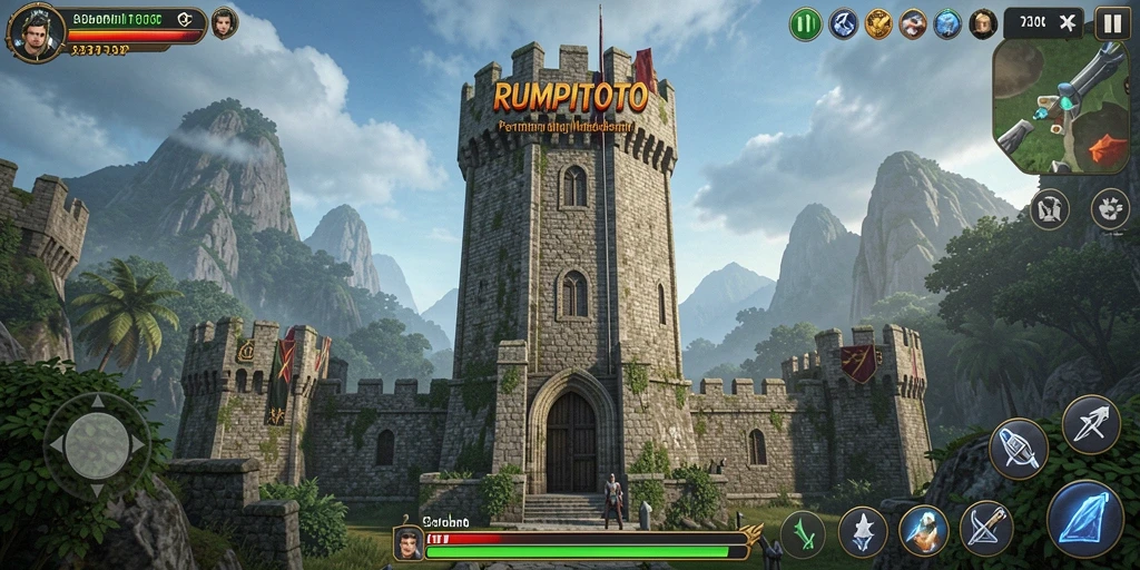 Gameplay seru RUMPITOTO dalam pertahanan menara yang strategis.