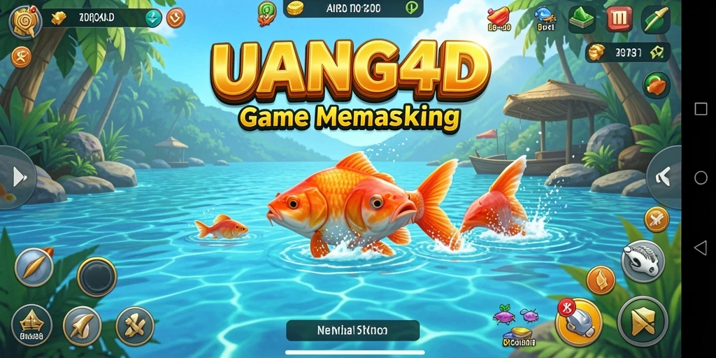 Tampilan gameplay menarik dari UANG4D saat menangkap ikan.