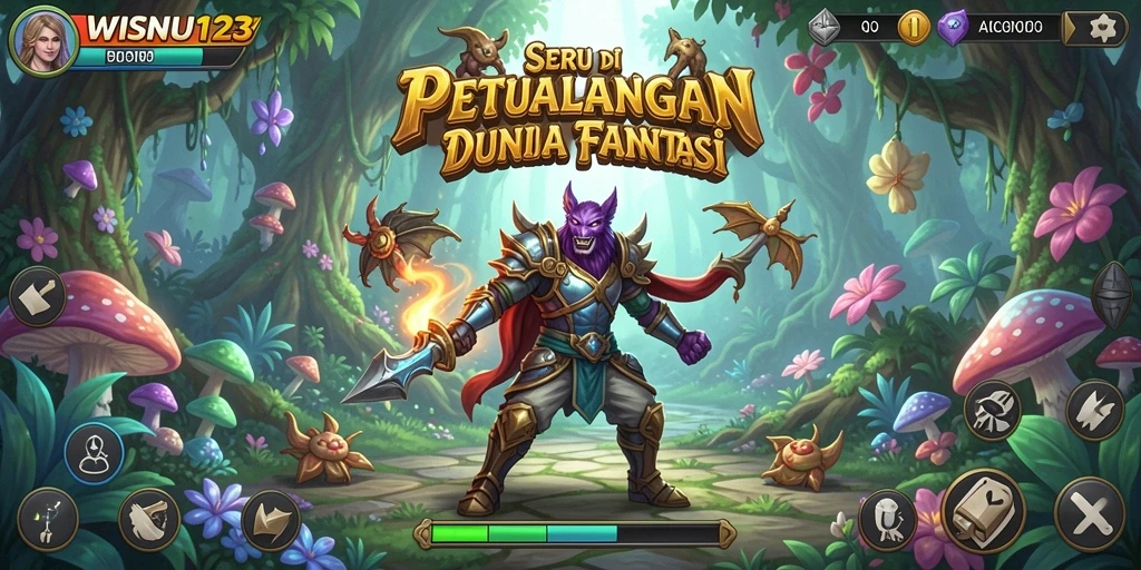 Tampilan gameplay yang penuh aksi dari WISNU123 dalam petualangan seru.